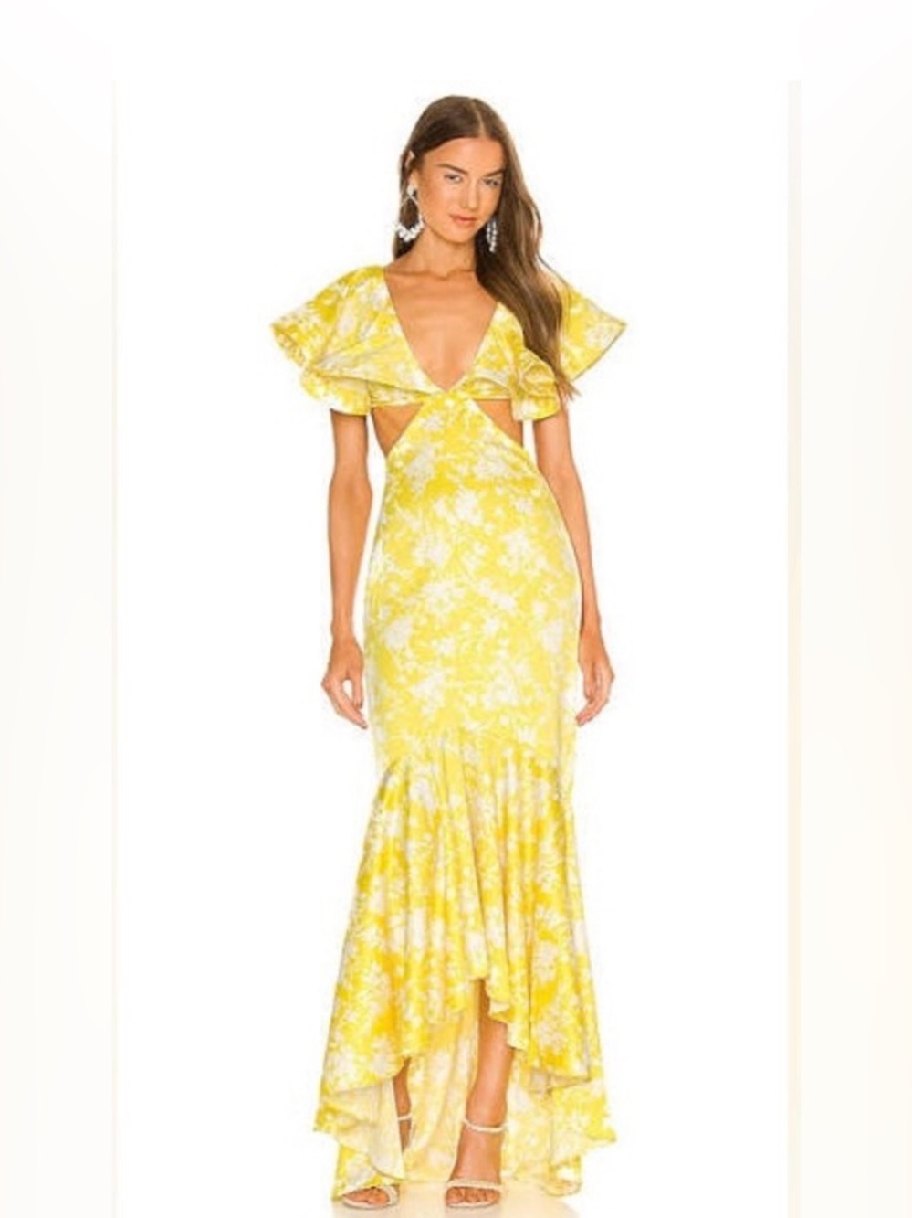 MICHAEL COSTELLO x REVOLVE Rae Maxi Dress in Yellow & White